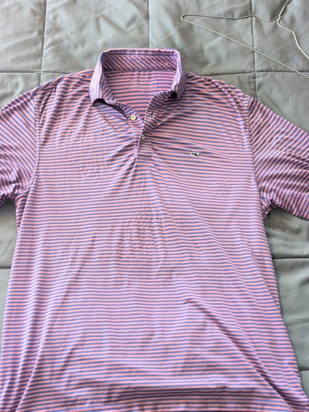Vineyard Vines Pink and Blue Striped Polo